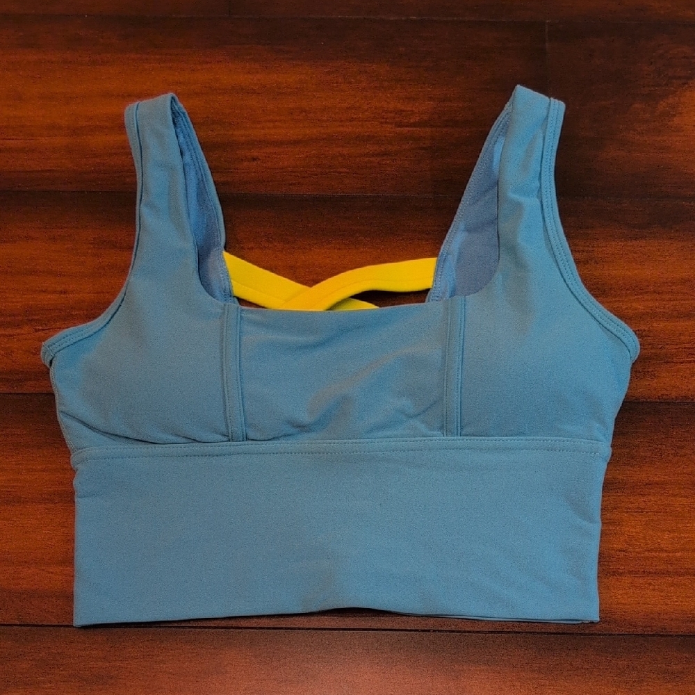 POPFLEX Blue and Yellow Sports Bra